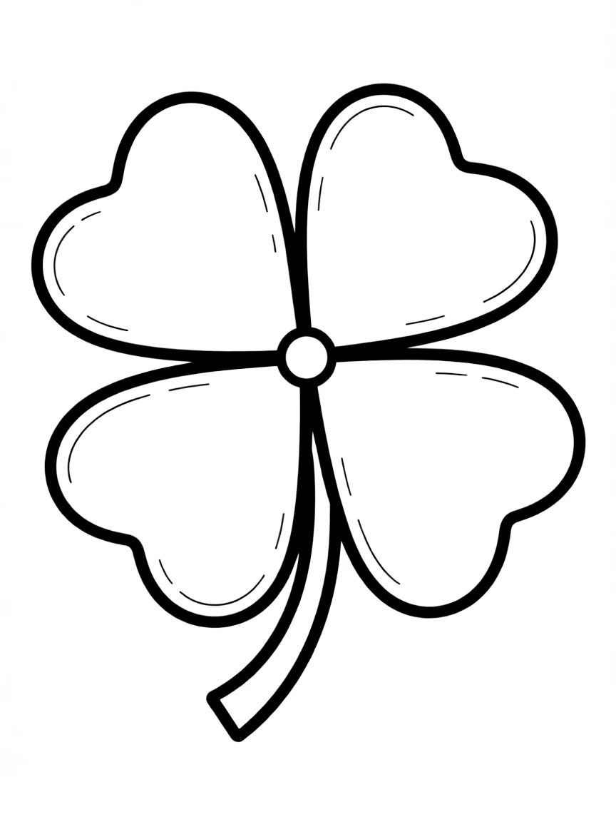 A simplified drawing of a lucky four-leaf clover.