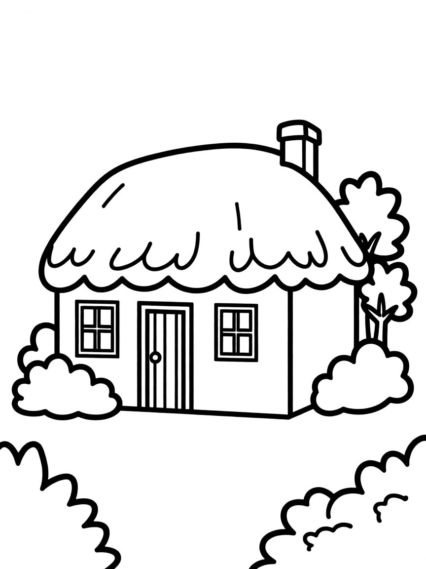 A simple outline of a cozy Irish cottage.