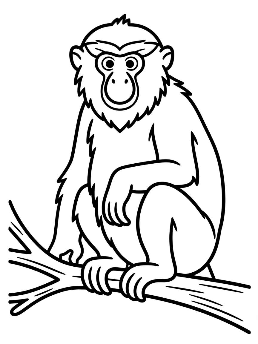 A drawing of a simplified proboscis monkey with a big nose.