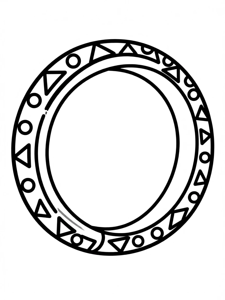 A simplified drawing of a traditional Indian bangle.