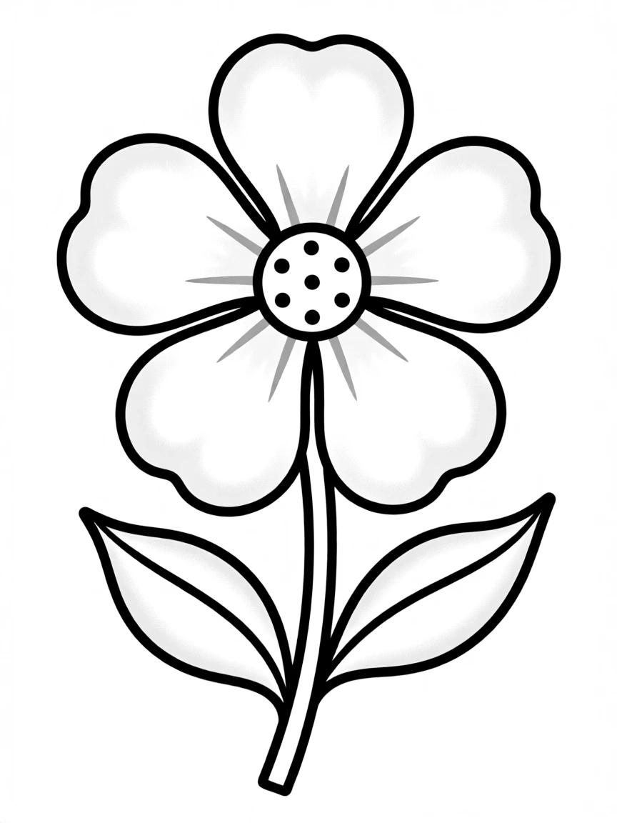 A simple outline of a Spanish flower.