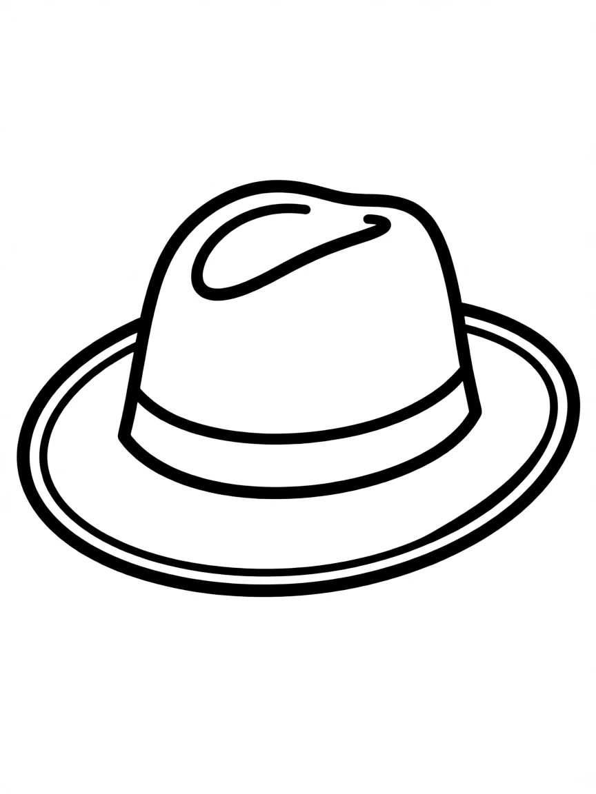 A simple outline of a Panama hat.