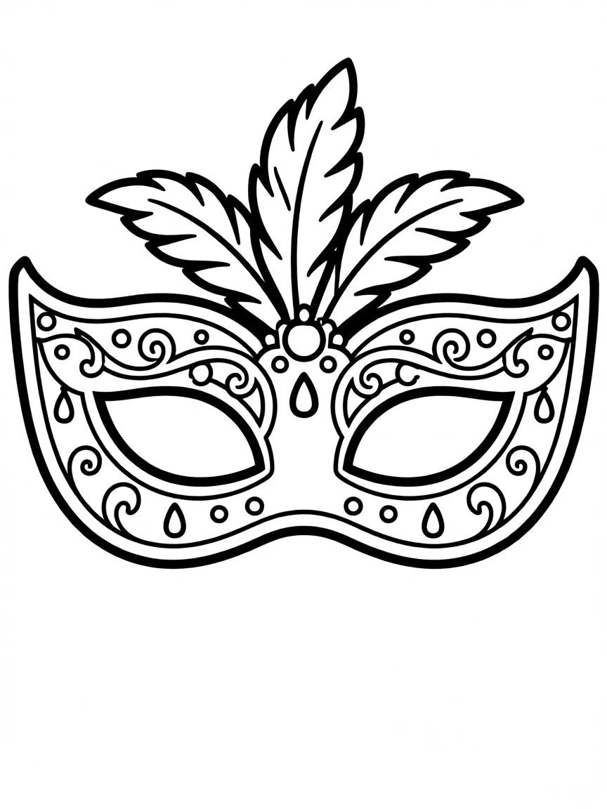 A simplified drawing of a carnival mask.