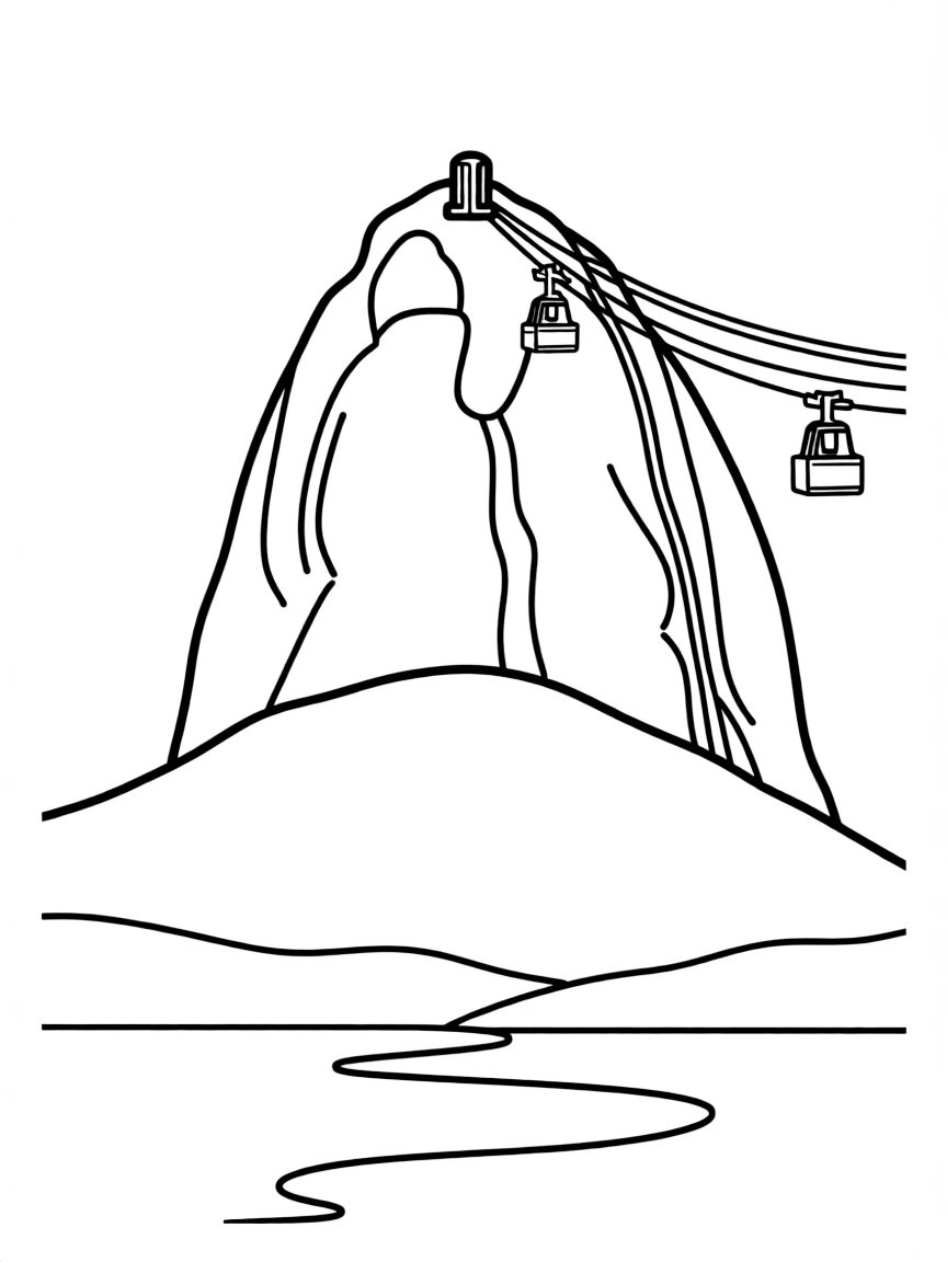 A simple outline of Sugarloaf Mountain.