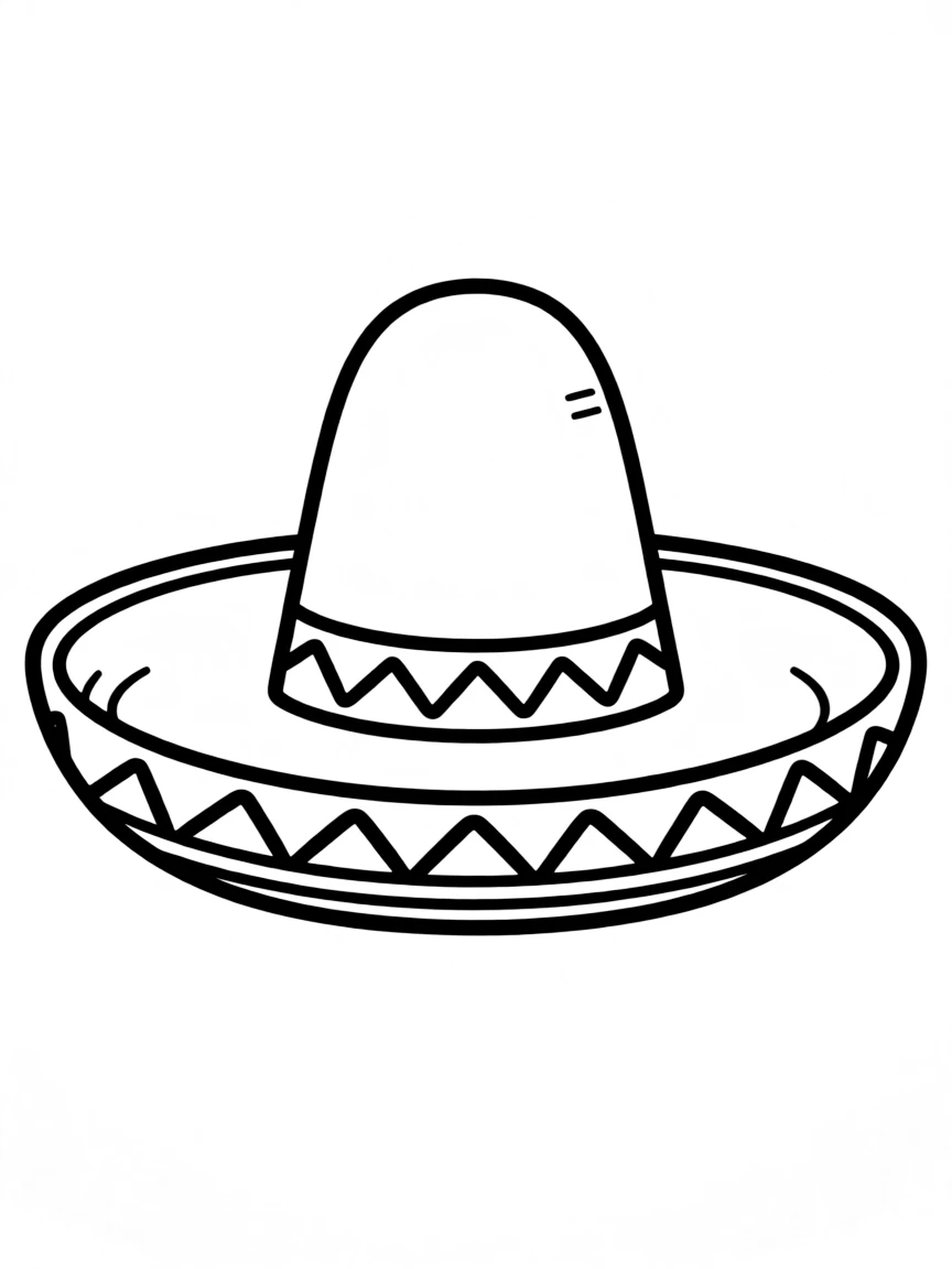 A simplified drawing of a sombrero.