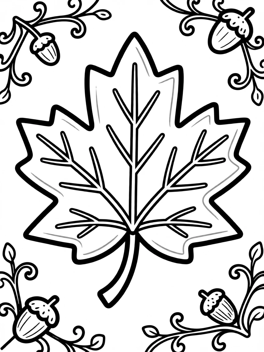A cute drawing of a maple leaf.