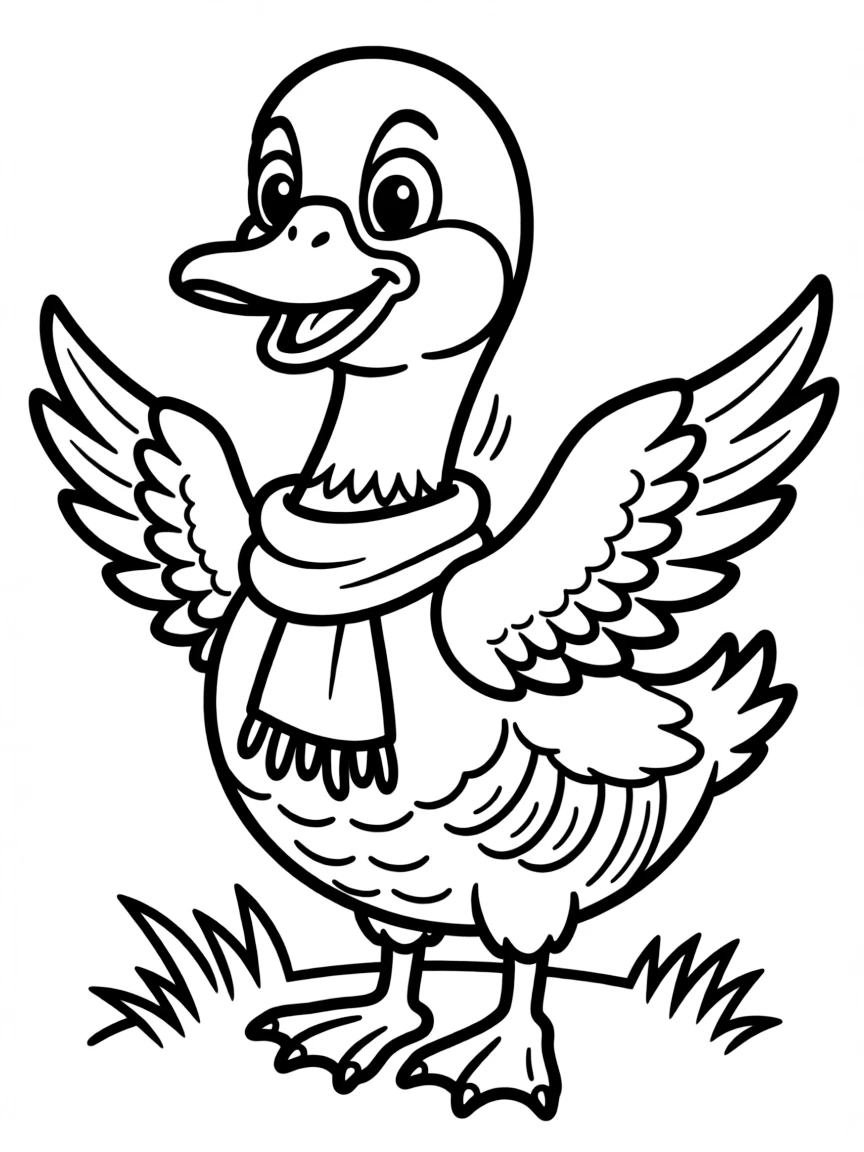 A cartoon-style drawing of a cheerful Canadian goose.