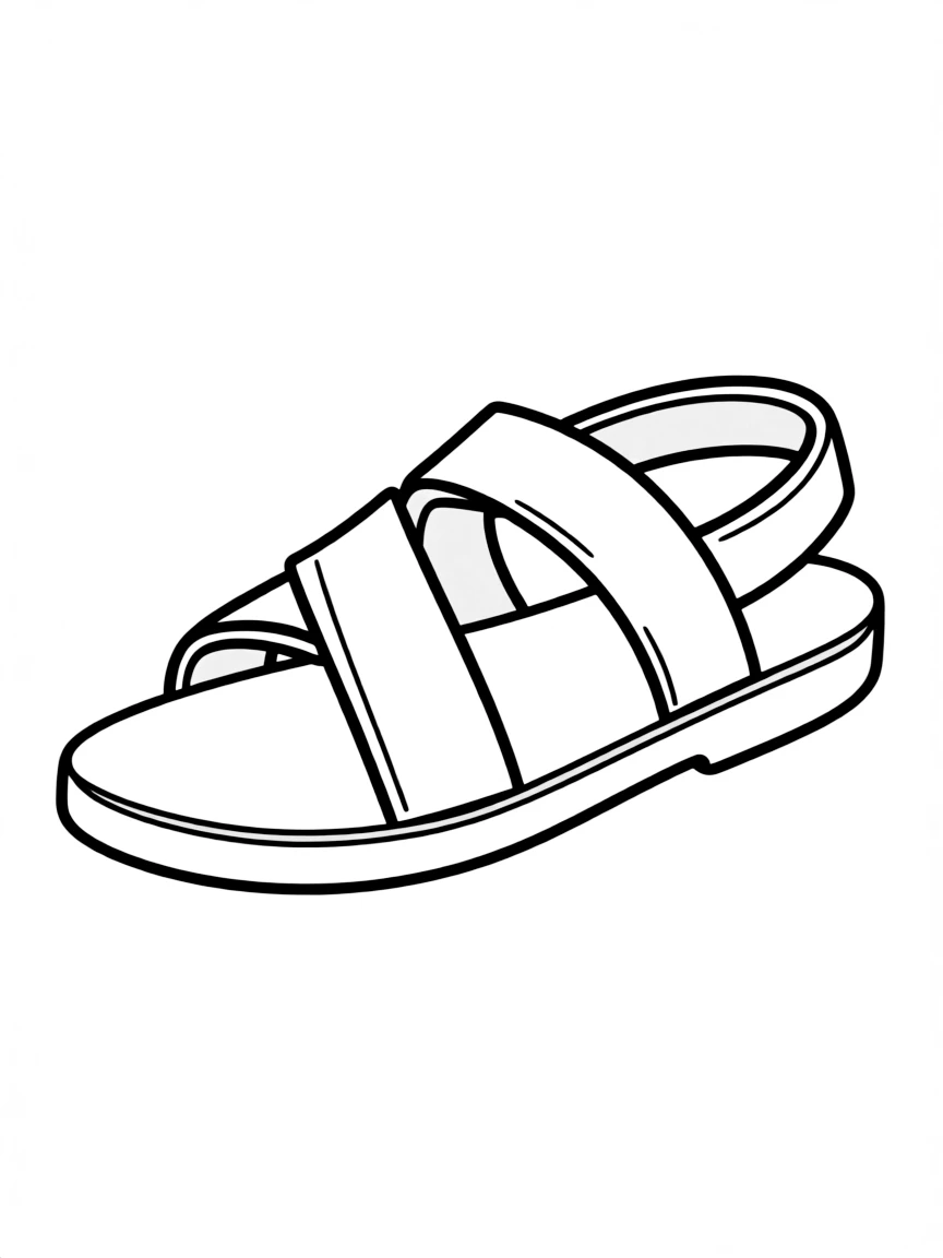 A simplified drawing of a Roman sandal.