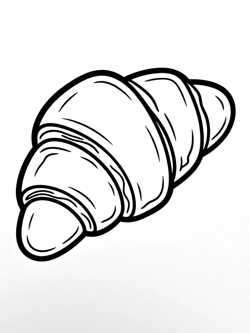 A simplified drawing of a croissant.