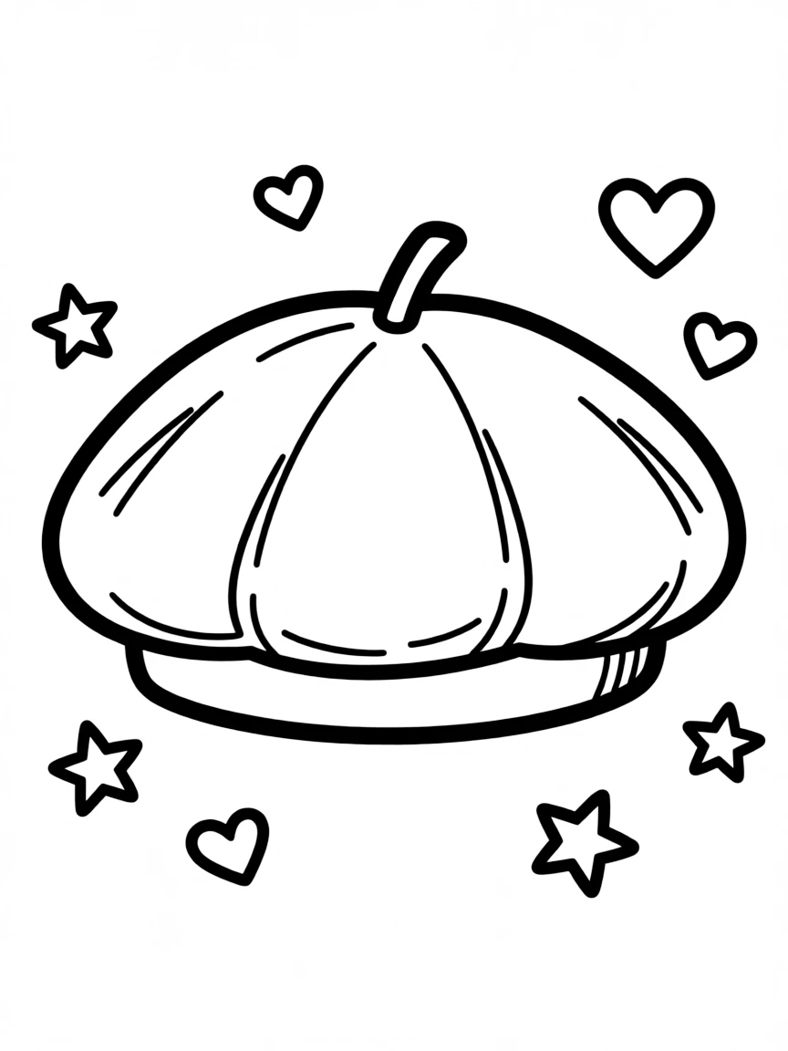 A cute drawing of a beret.