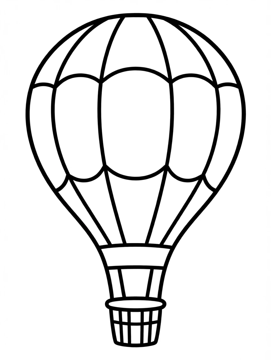 A simplified drawing of a hot air balloon.