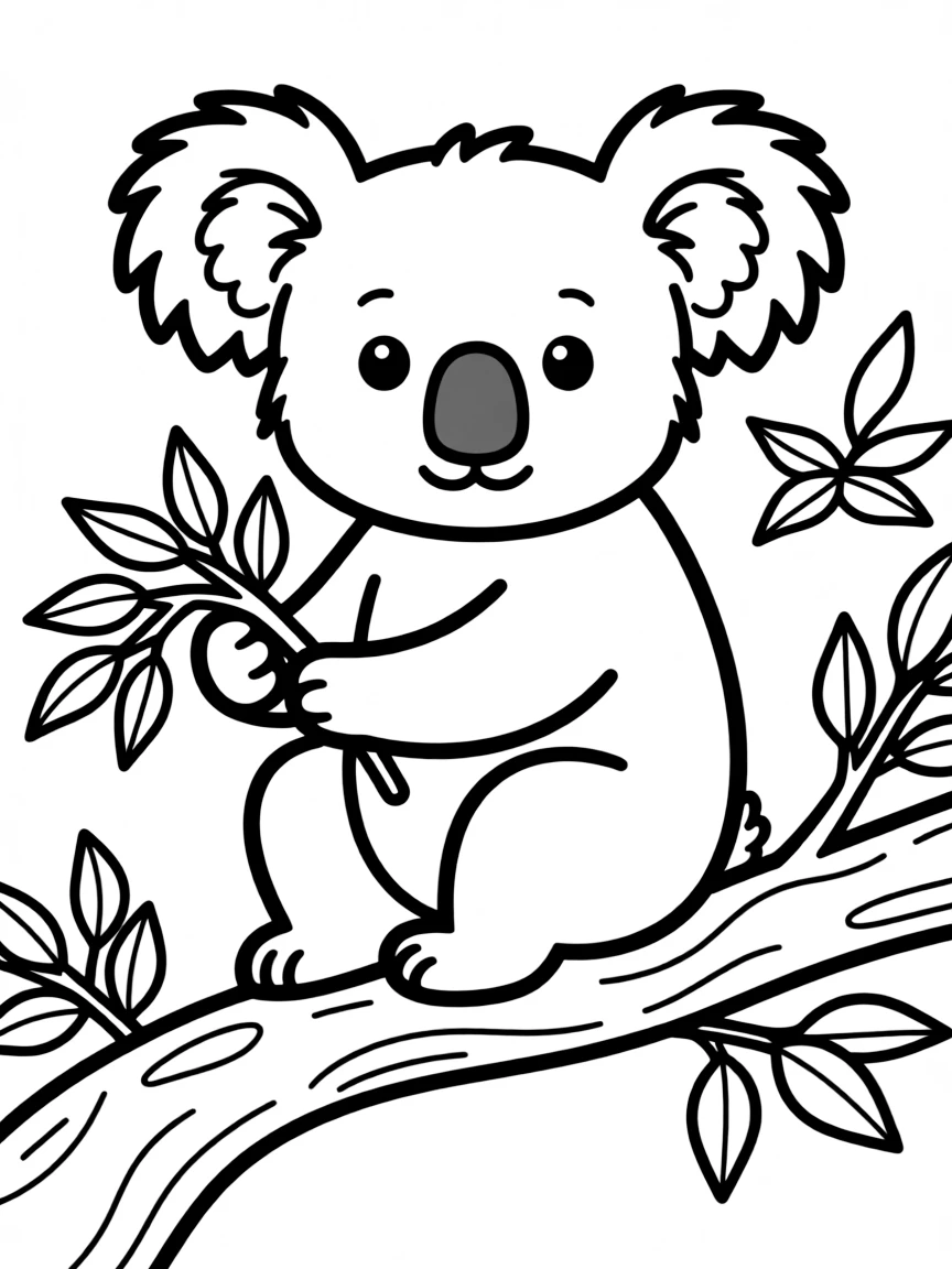 A simplified drawing of a koala bear.