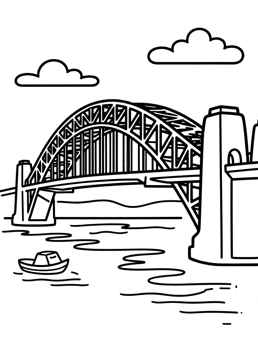 A simple outline of the Sydney Harbour Bridge.