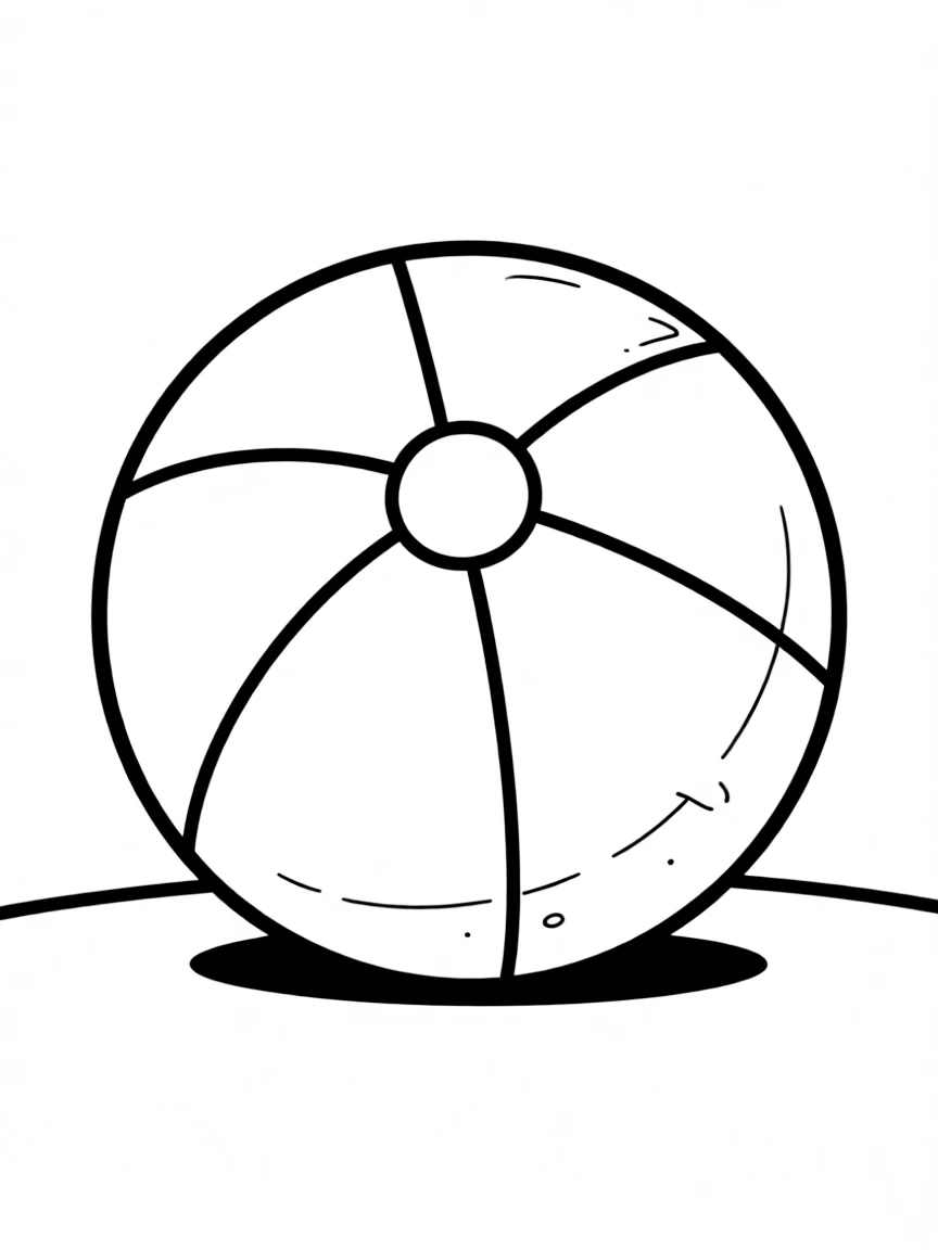A cute drawing of a small beach ball.