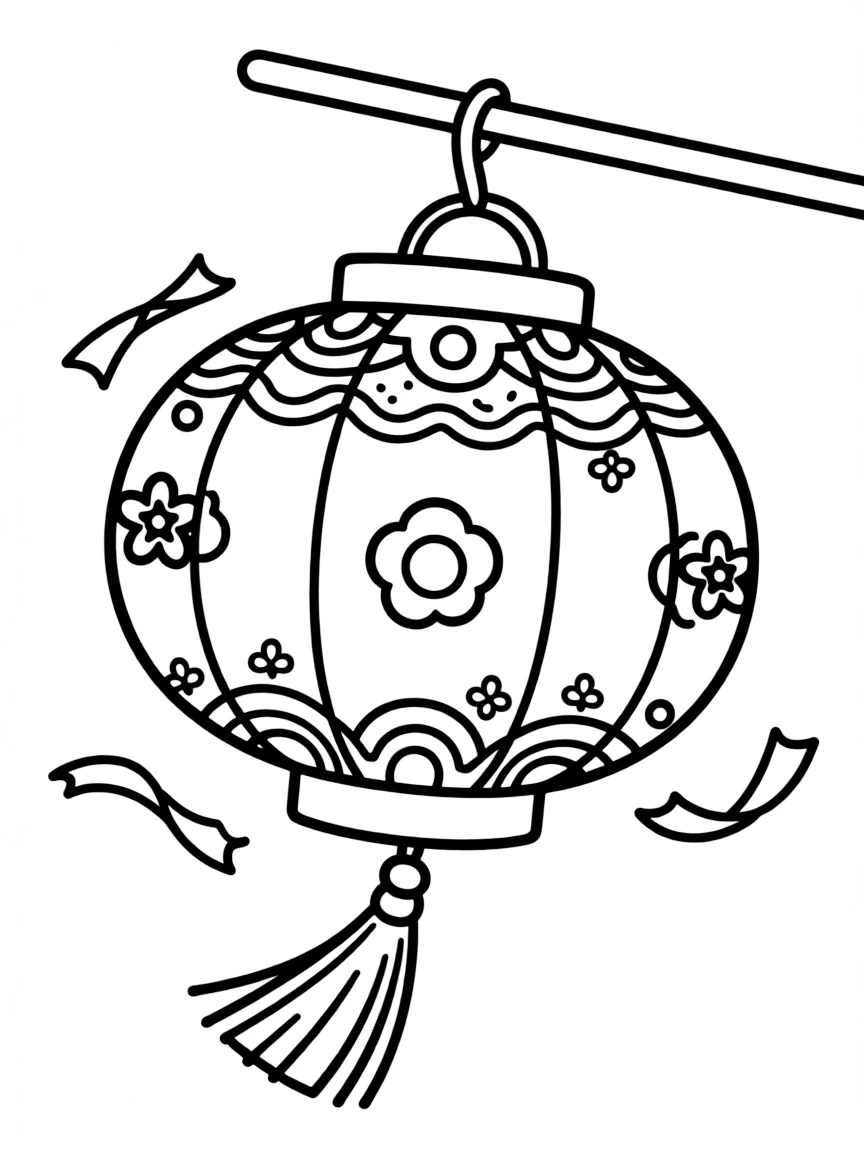A cute drawing of a Chinese lantern.