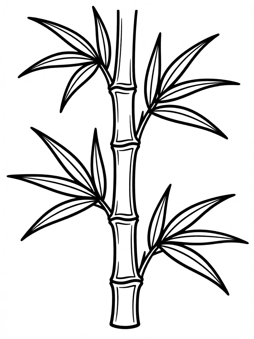 A simplified drawing of a bamboo stalk.