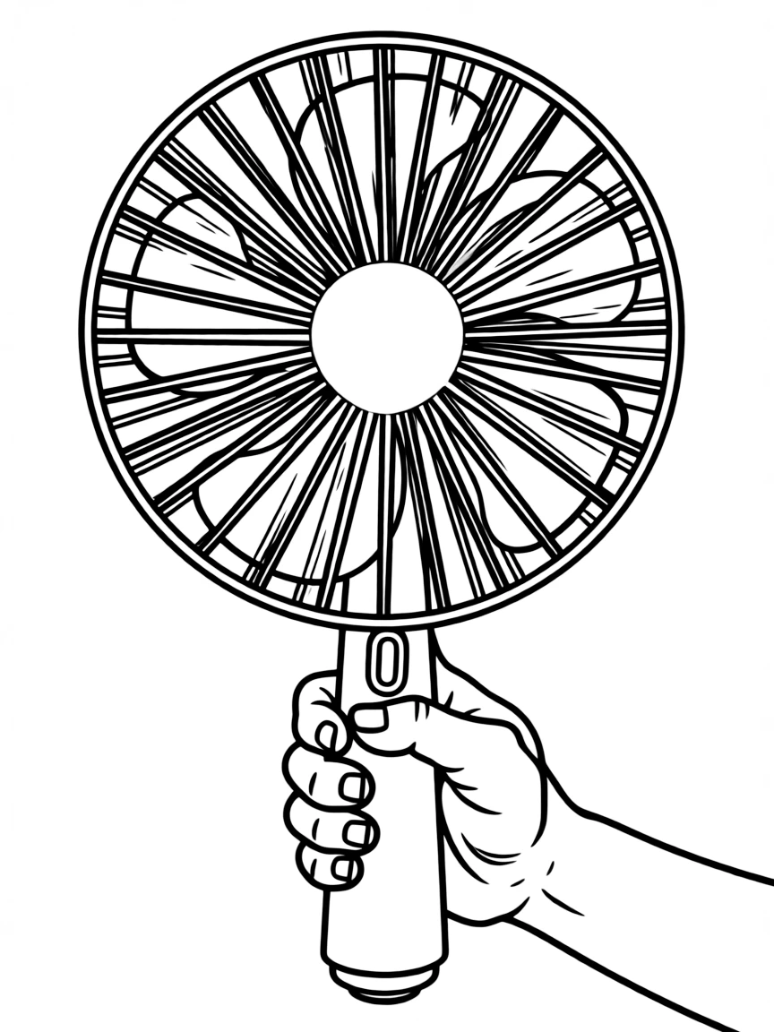 A simple outline of a fan.