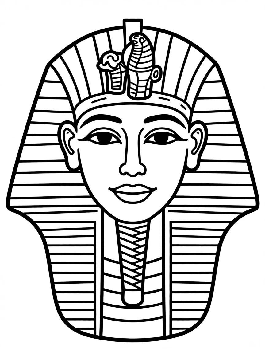 A simple outline of a pharaoh's mask.
