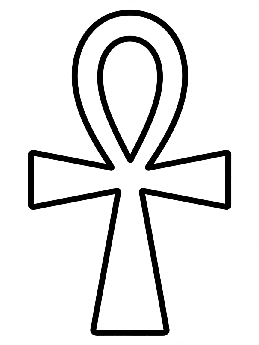 A drawing of a simplified ankh symbol.