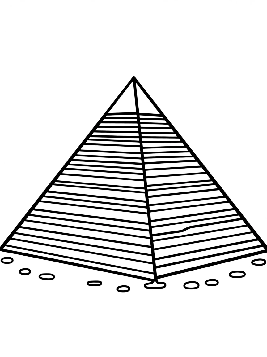 A simple outline of a pyramid.