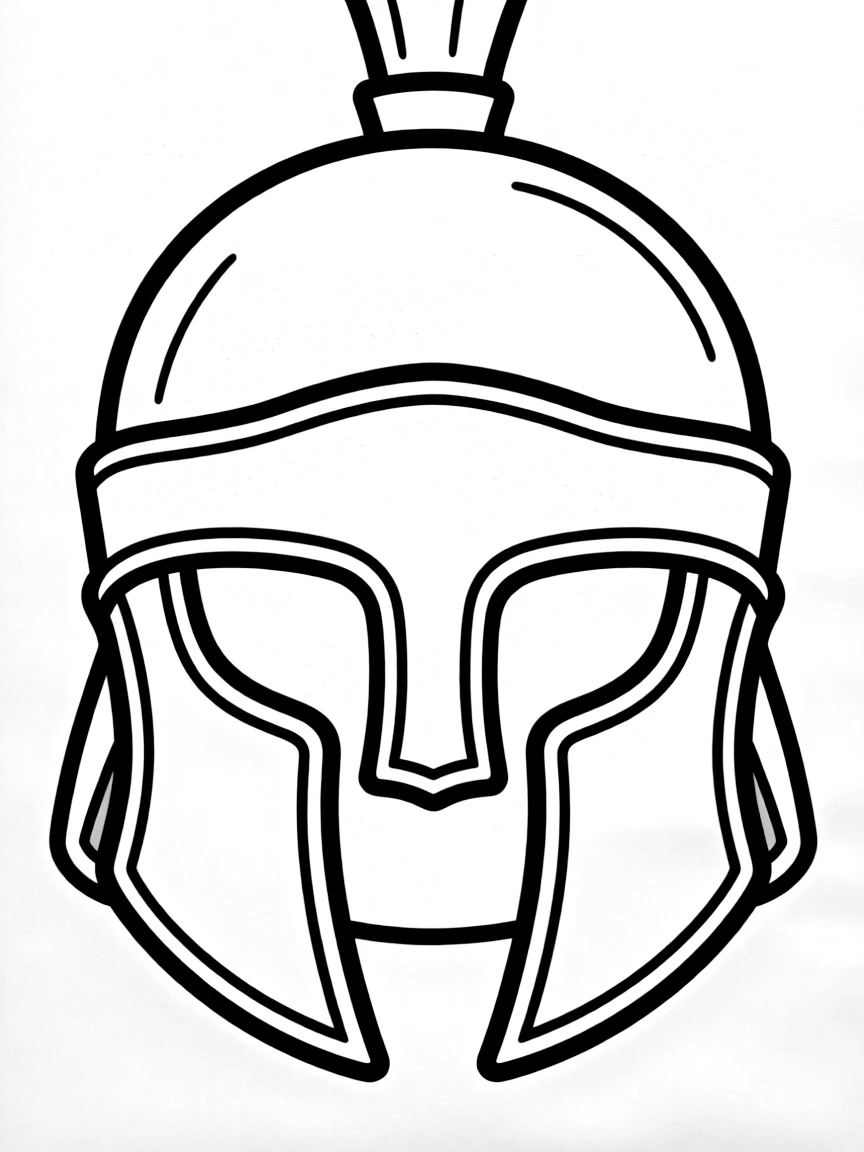 A simple outline of a gladiator helmet.