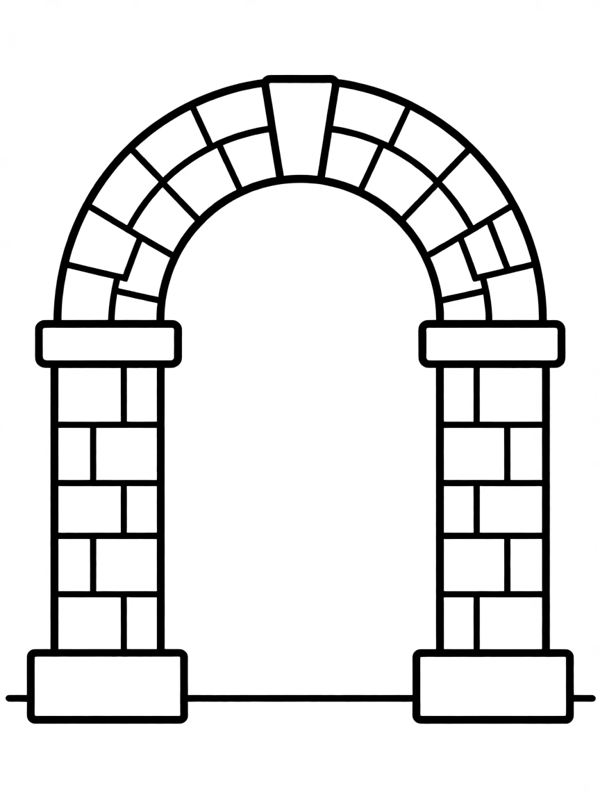 A simple outline of a Roman arch.
