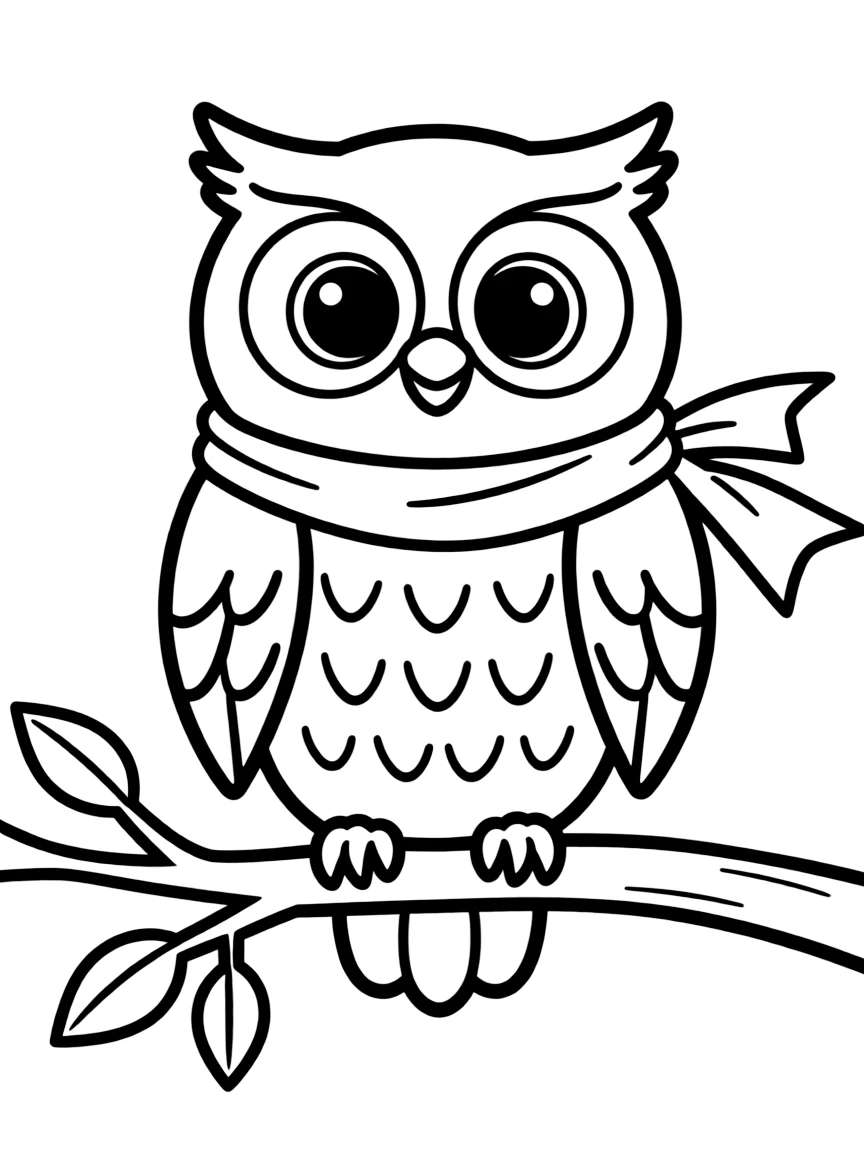 A cartoon-style drawing of a friendly owl.