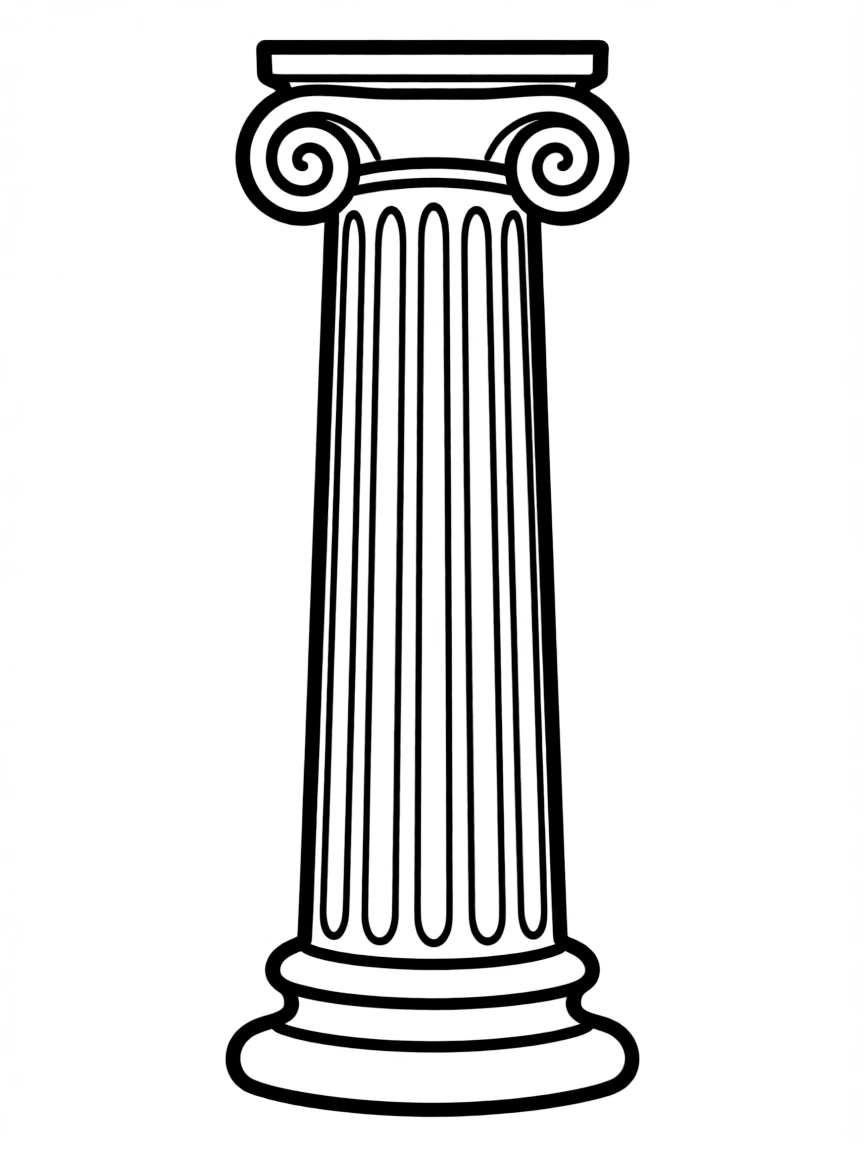 A simplified drawing of an ancient Greek column.