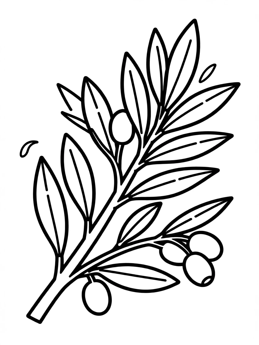 A cute drawing of an olive branch.