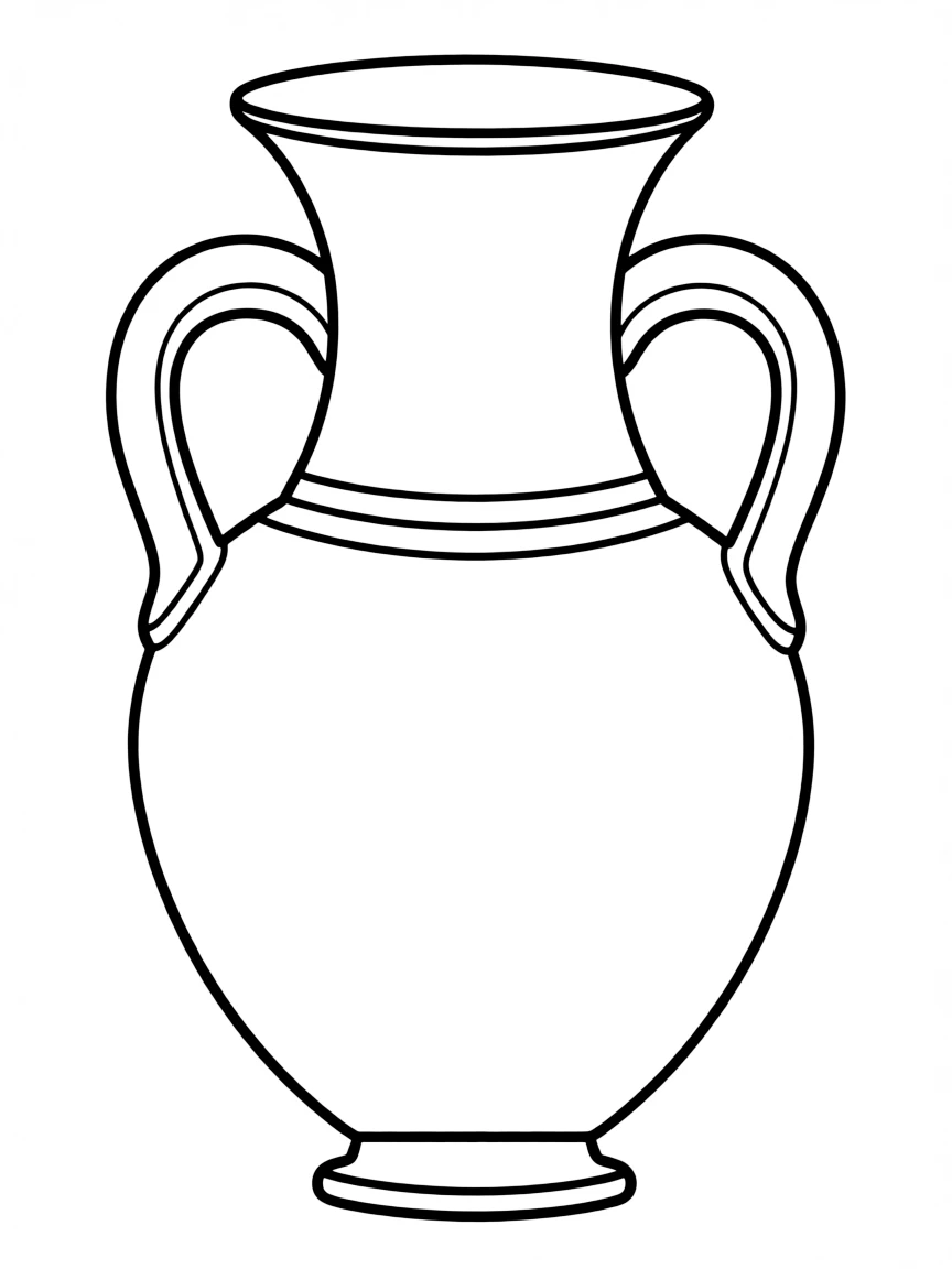 A simple outline of a Greek amphora.