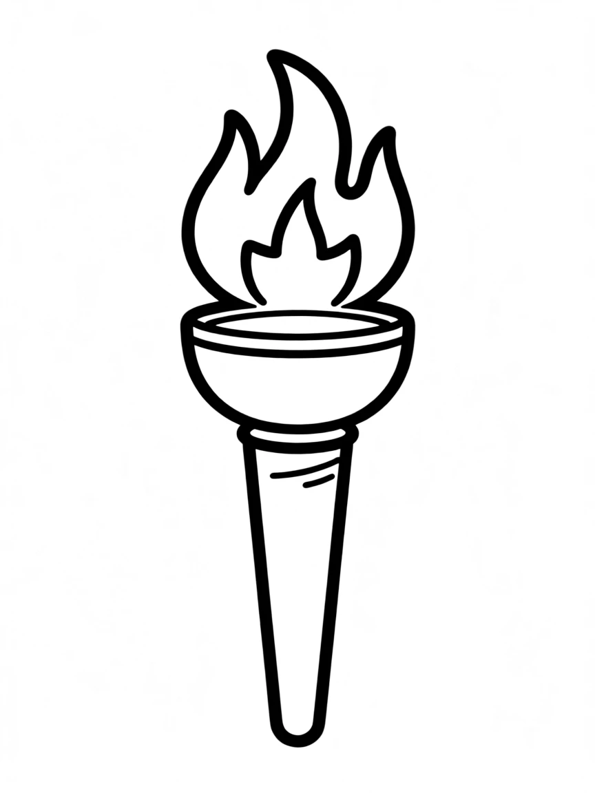 A drawing of a simplified Olympic torch.