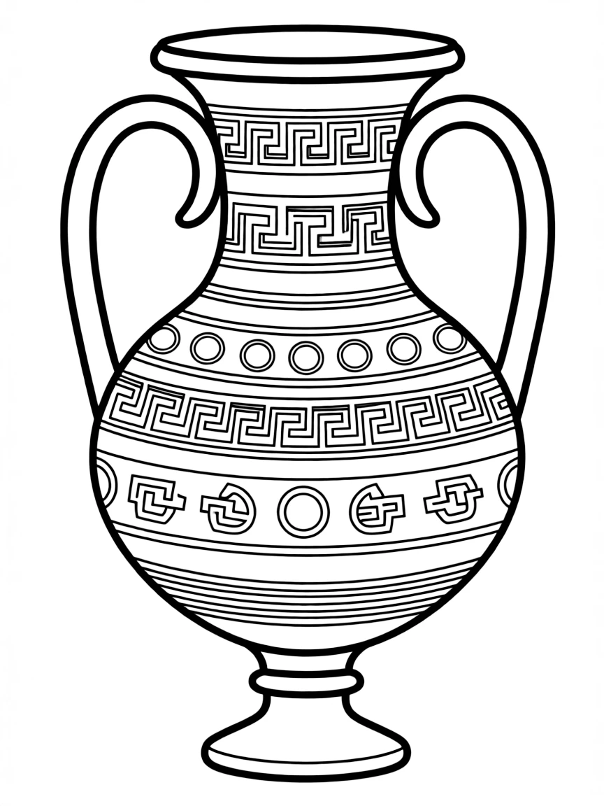 A simplified drawing of a Grecian urn.