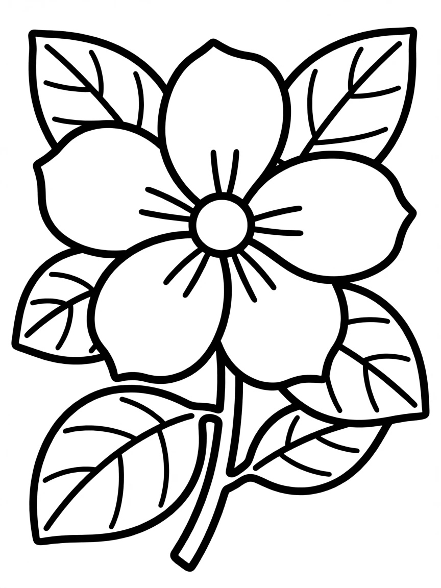 A simplified drawing of a tropical flower.