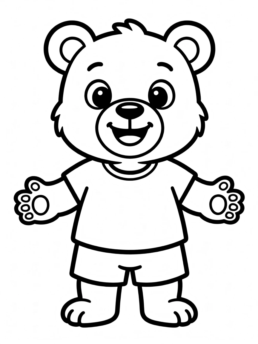 A cartoon-style drawing of a friendly bear.