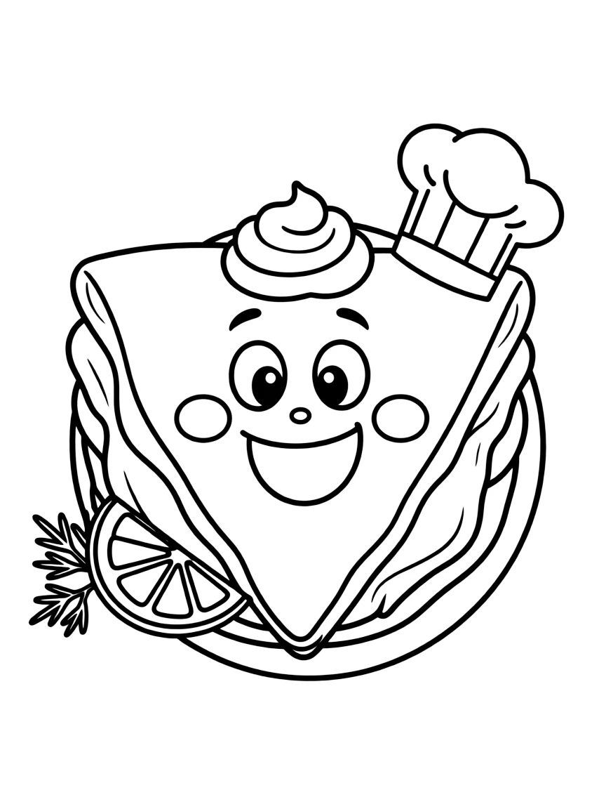 A cute drawing of a blini.