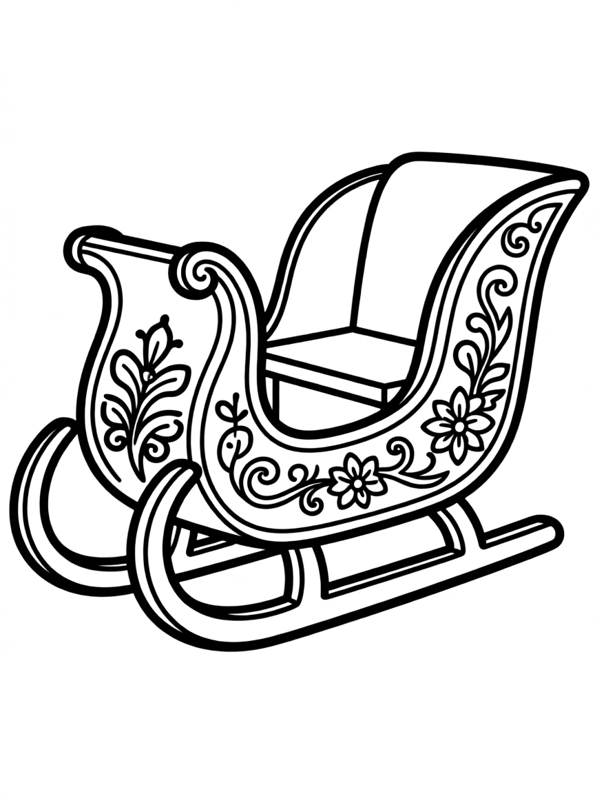 A simplified drawing of a Russian sleigh.