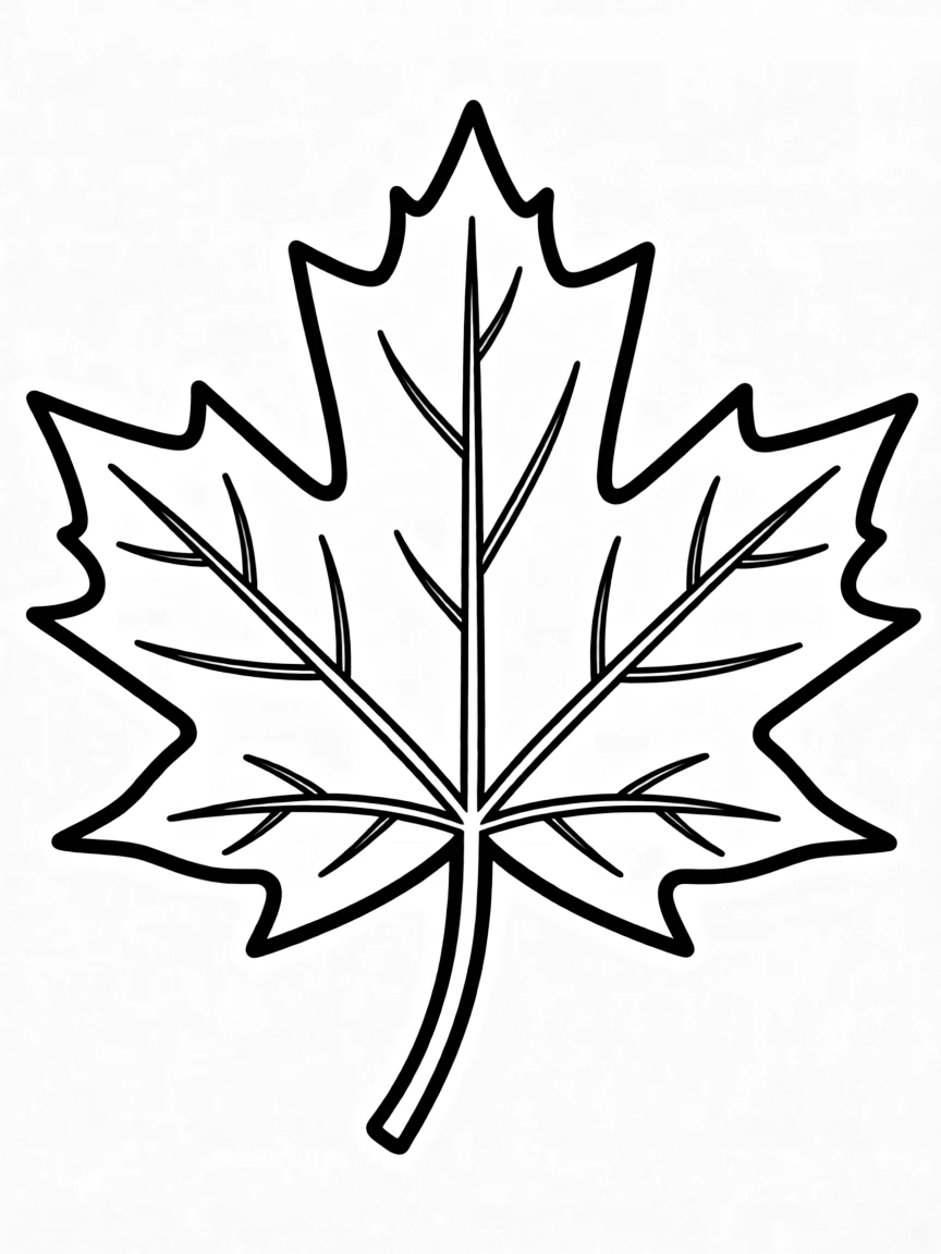 A simplified drawing of a maple leaf.