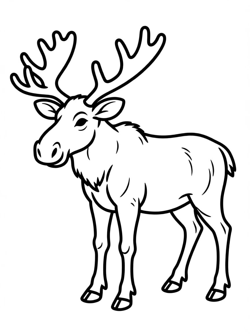 A simple outline of a moose.