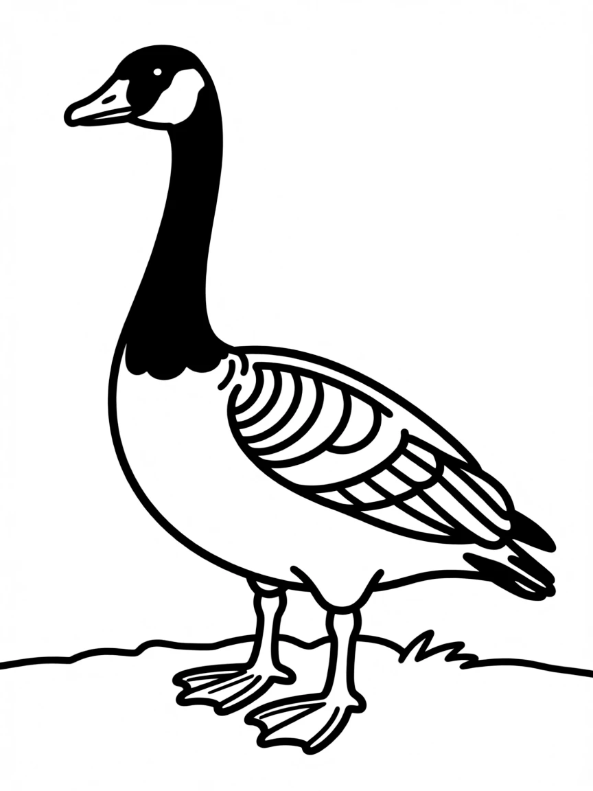 A simple outline of a Canadian goose.