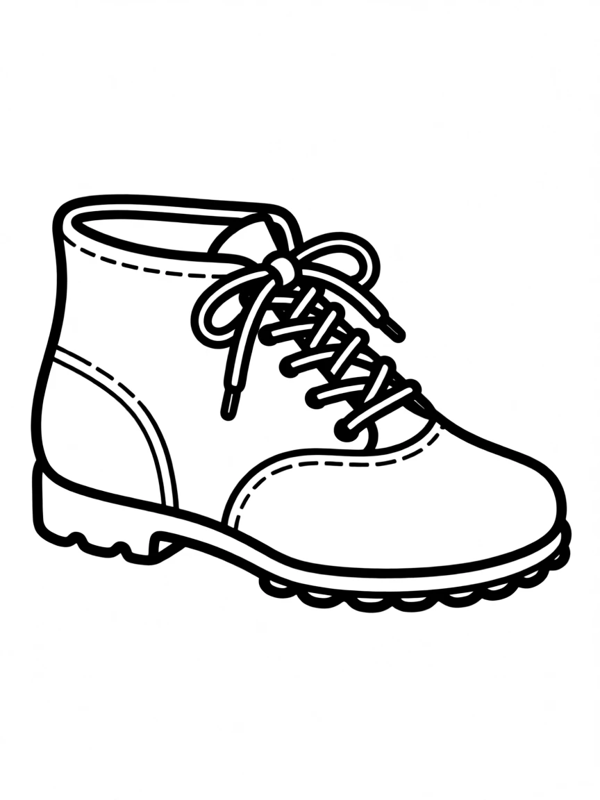 A simplified drawing of an Irish dance shoe.