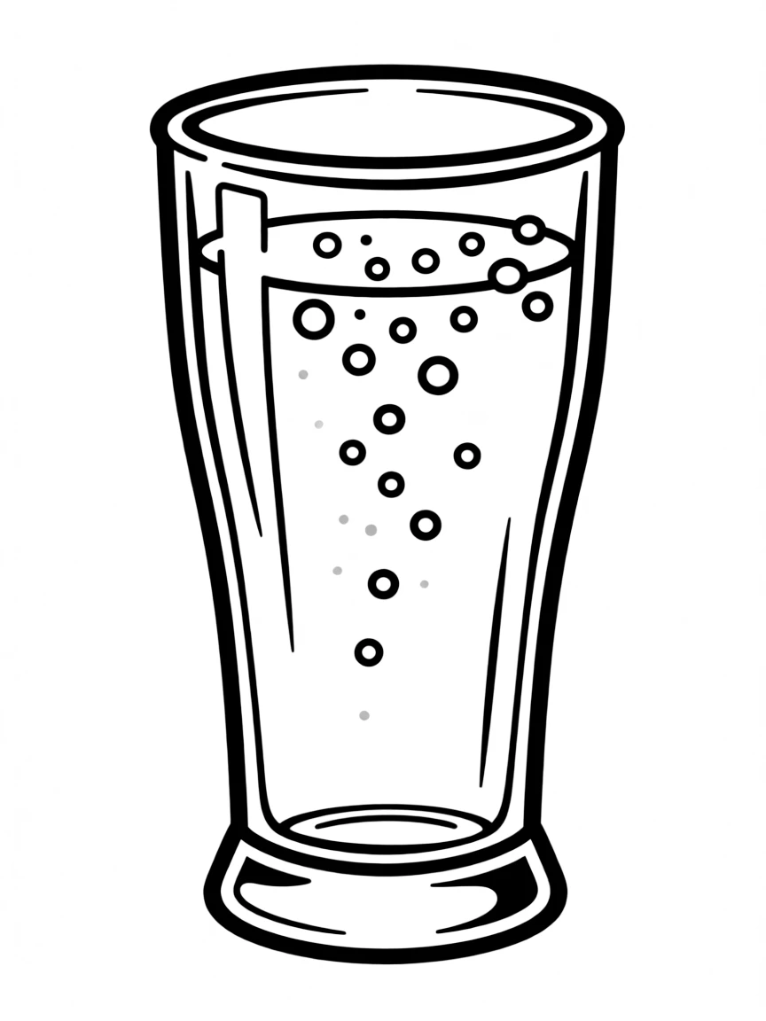 A cute drawing of a pint glass.