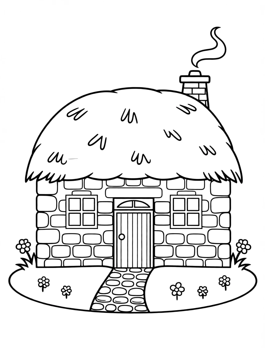 A simple outline of an Irish cottage.