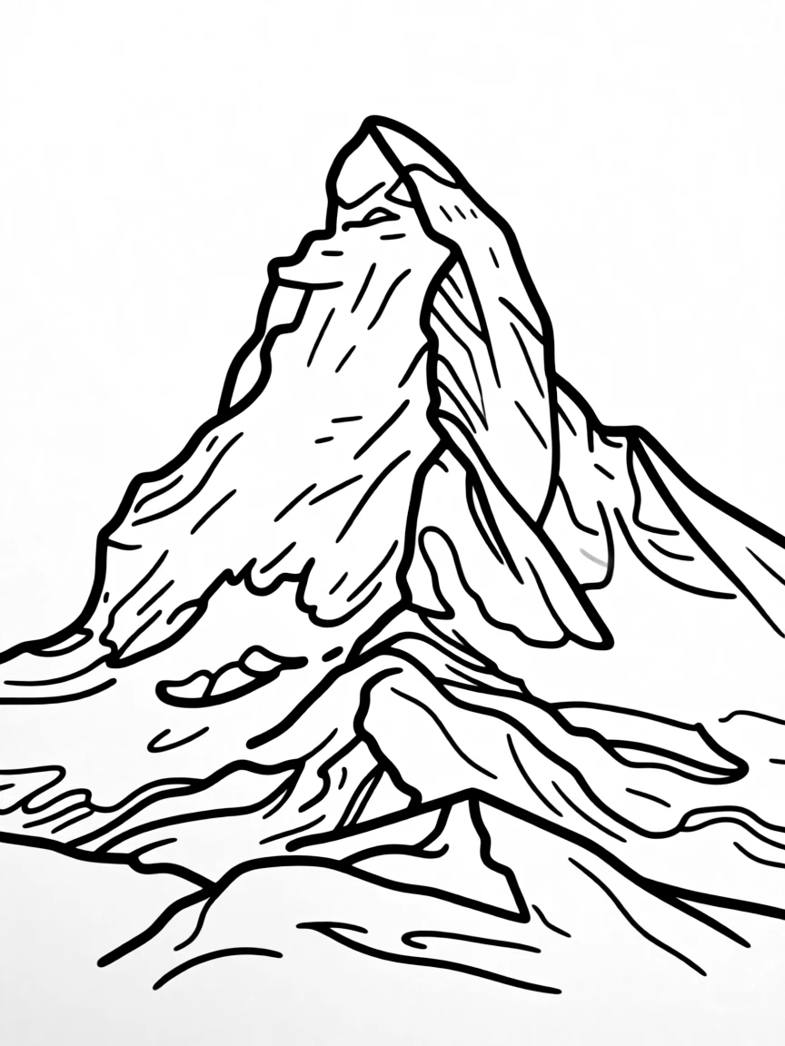 A simple outline of the Matterhorn, Switzerland.