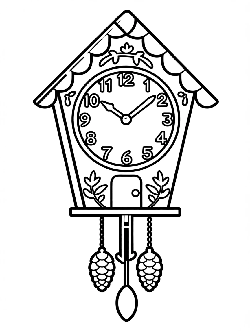 A simple outline of a cuckoo clock.