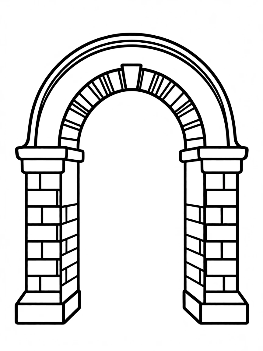 A simple outline of a Spanish archway.