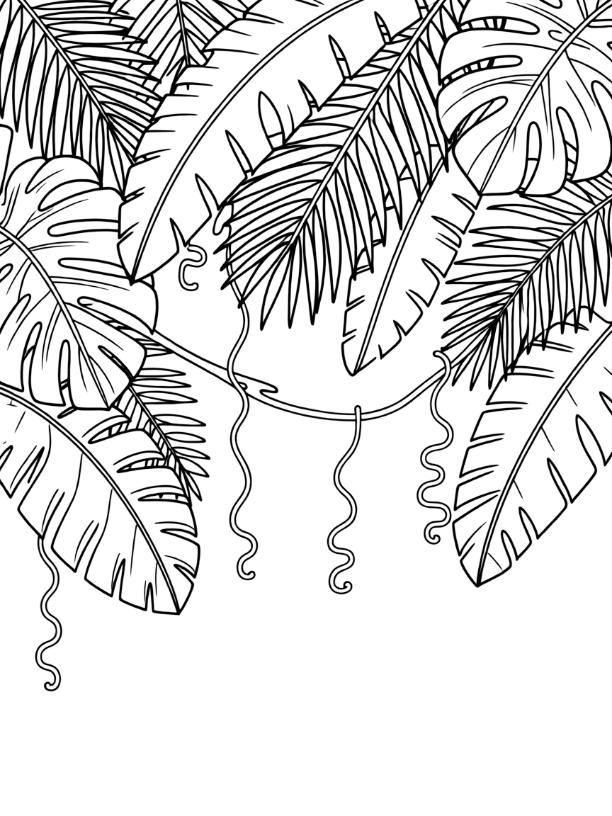 A simple outline of a rainforest canopy.