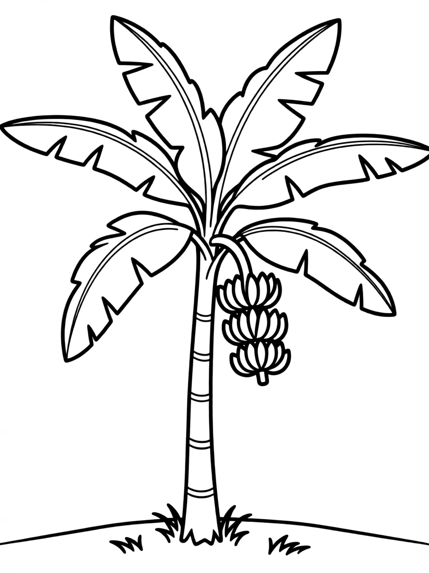A simplified drawing of a banana tree.