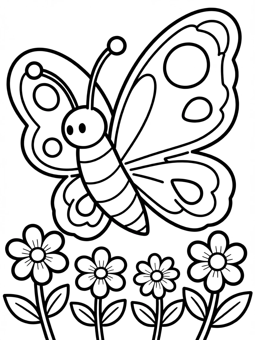 A cute drawing of a small butterfly.