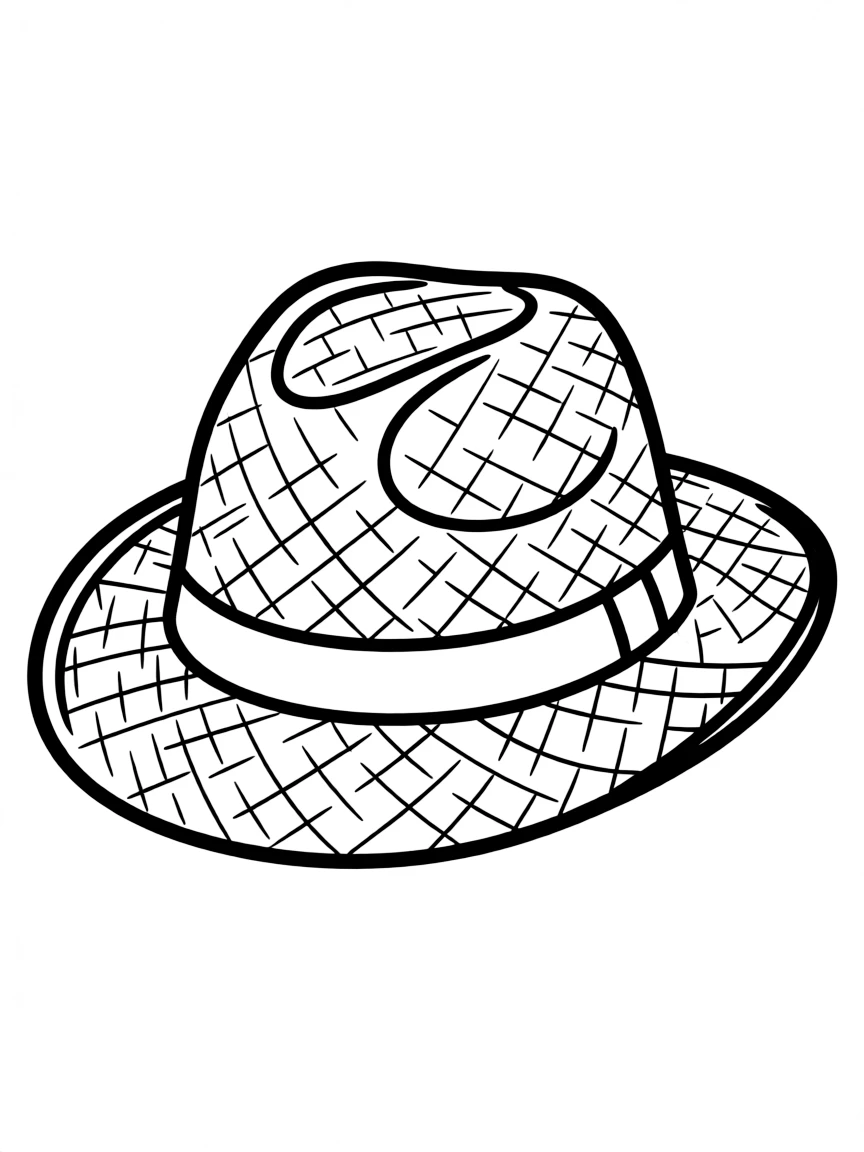 A simple outline of a Panama hat.