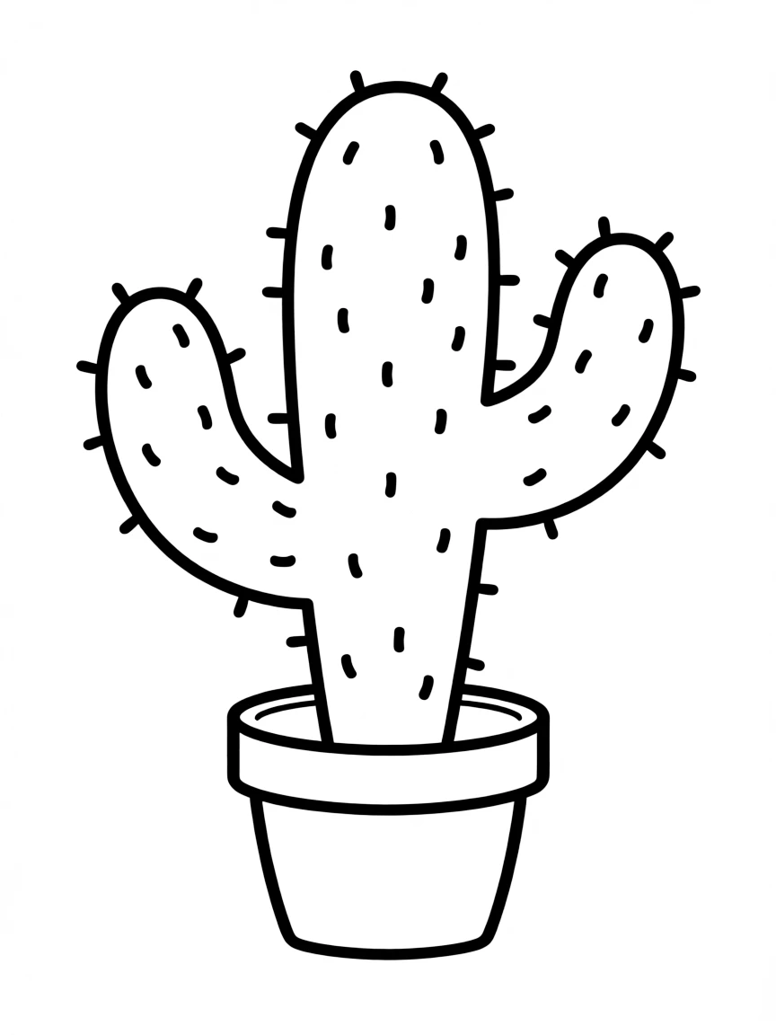 A simple outline of a cactus.
